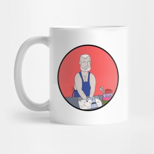 Elderly man washing the dishes Mug